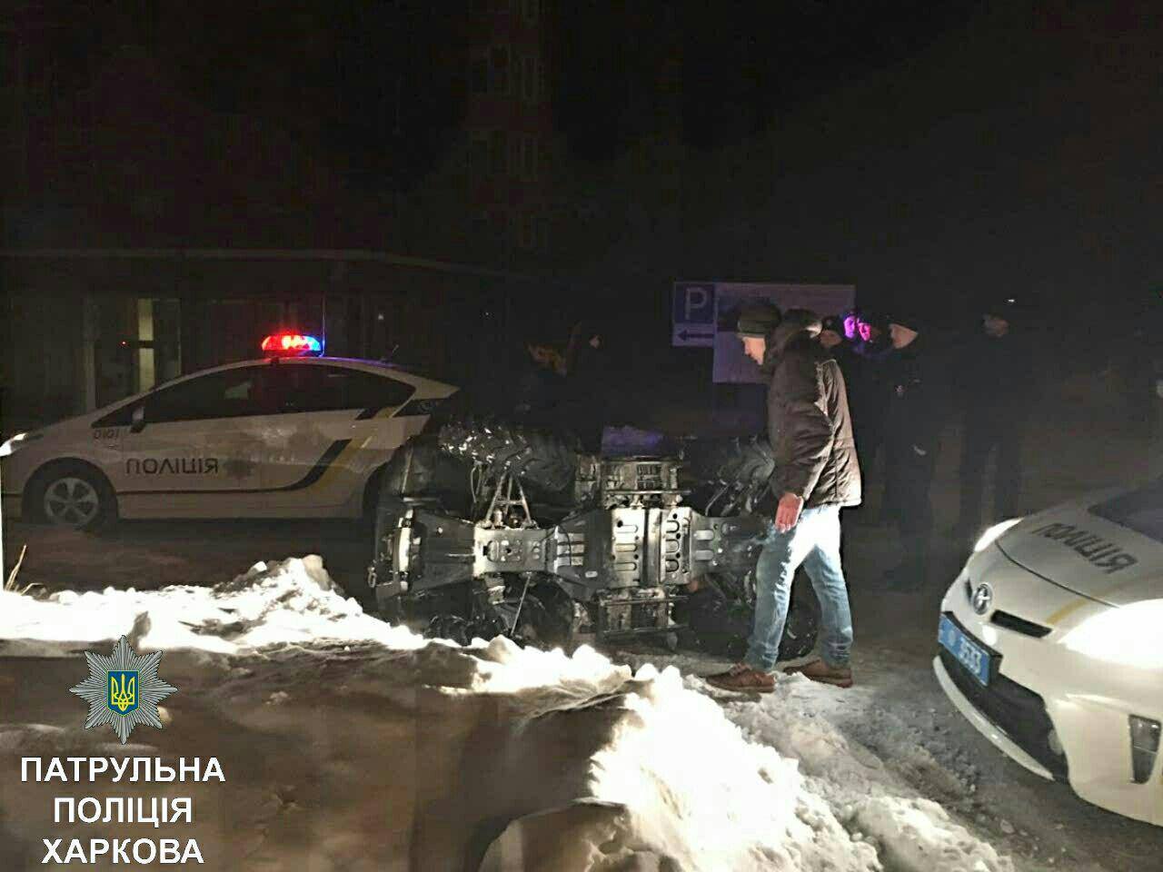 Новость - События - Снег помешал: в Харькове пьяный водитель квадроцикла пытался сбежать от полиции