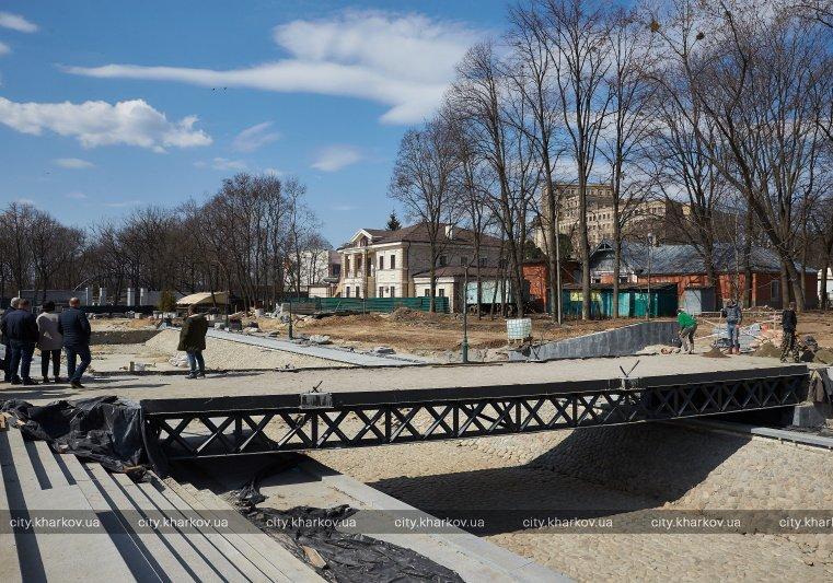 Как движется реконструкция сада Шевченко: новые фонтаны и озеро (фото)