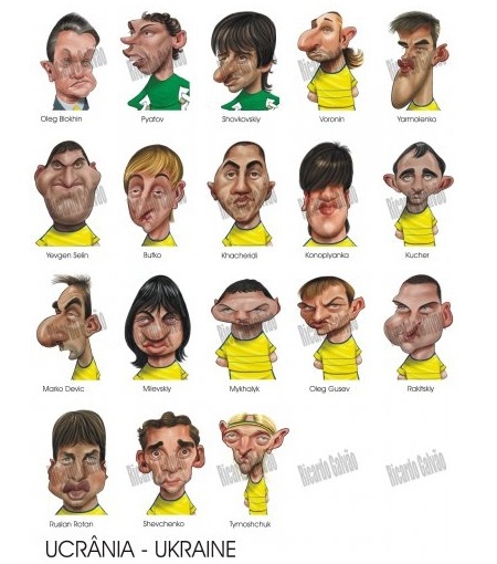 Карикатуры на игроков всех сборных Евро-2012