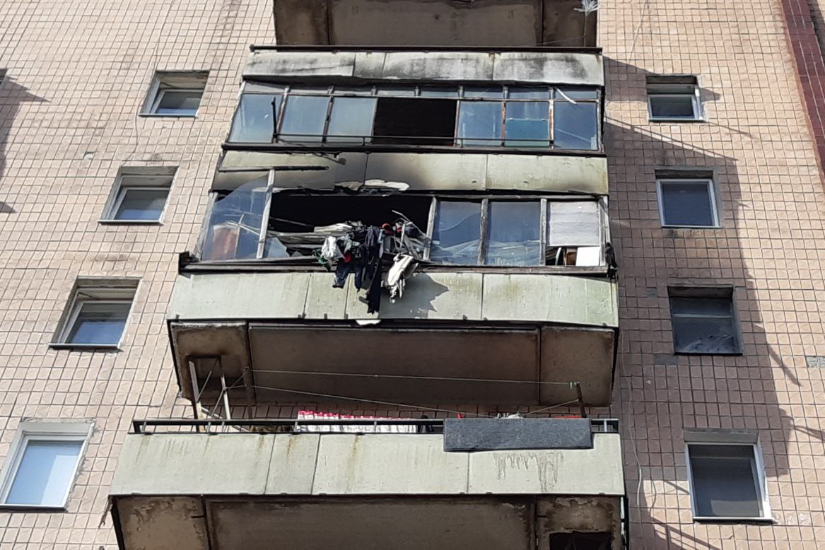 В Харькове гореля девятиэтажка. Фото: ГУ ГСЧС