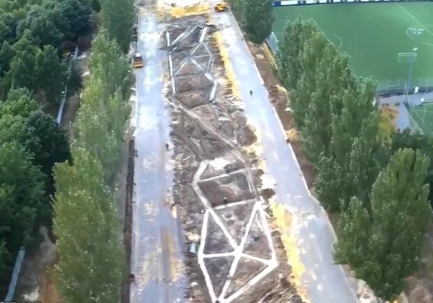 Реконструкцию парка на Салтовке сняли с высоты. Фото: скриншот видео