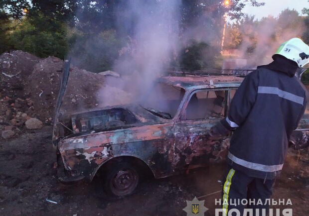 В Харькове подростки угнали автомобиль и сожгли его. Фото: hk.npu.gov.ua