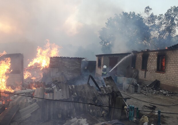 Пожар в двух селах под Харьковом потушили. Фото: kh.dsns.gov.ua