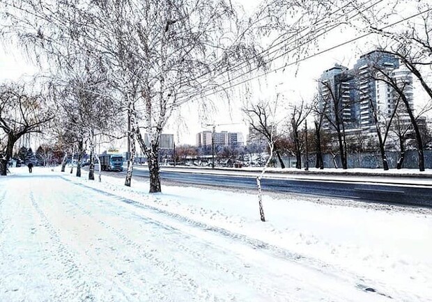 В Запорожье выпал снег / фото: its.zp.life