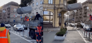 На новой пешеходной зоне у Бессарабского рынка появились клумбы