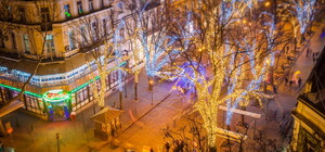 На Приморском бульваре включили новогоднюю иллюминацию