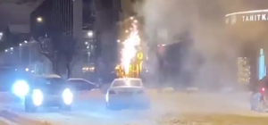 В центре Днепра с крыши БМВ запускали фейерверки (видео)