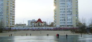 Киевляне массово гуляют по льду с детьми, несмотря на потепление
