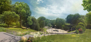 Жители Соломенского района повалили незаконный строительный забор возле парка