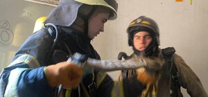 В 15-тиэтажке на Армейской тушили пожар(видео)