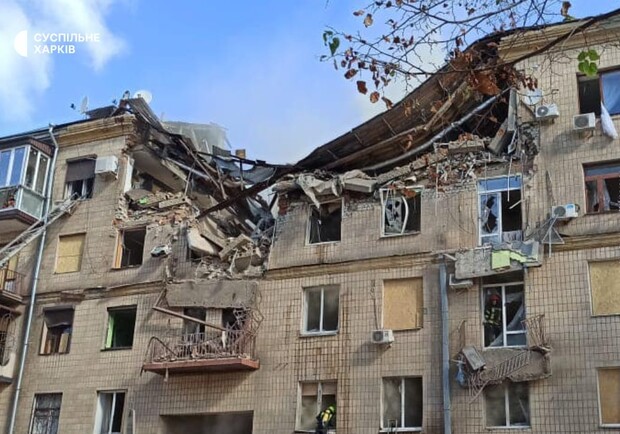 Появились фото утреннего обстрела Харькова. 