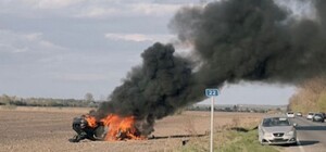 На трасі Львів-Самбір-Ужгород згорів автомобіль