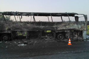 Причина пожара и сумма причиненного ущерба устанавливаются. Фото с сайта ГТУ МЧС Украины в Харьковской области.
