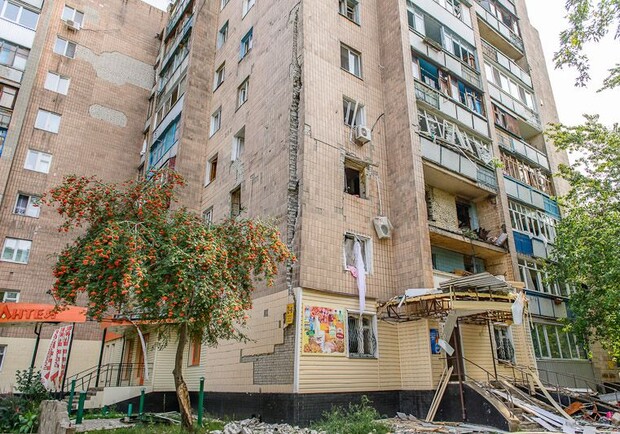 Поврежденный взрывом дом по улице Слинько восстановят до конца года. Фото с сайта Харьковского горсовета.