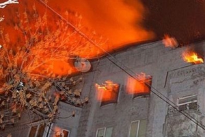 Сегодня в Ващенковском переулке пылал дом.Фото с сайта Харьковского горсовета.