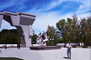 Памятник Высоцкому возле Дворца спорта откроют в середине августа. Фото с сайта Харьковского горсовета.