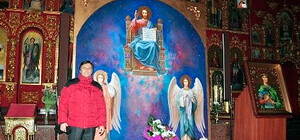 В Свято-Владимирском соборе освятили светящийся лик Христа