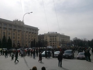 Евромайдан выходит на бессрочную акцию. Фото Павла Федосенко. 