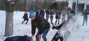 Снежная битва в одесском Парке Победы: смотри видео