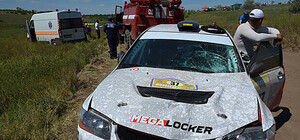На чемпионате по ралли гоночный автомобиль сбил одессита: опубликовано видео