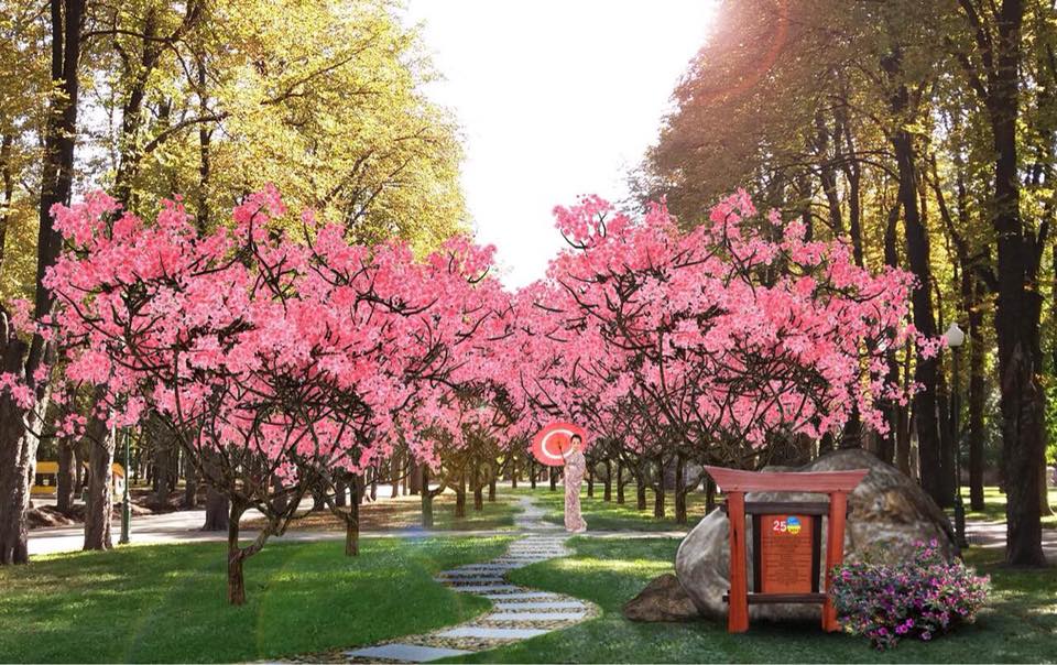 Так будет выглядеть аллея сакур в парке Горького через 10 лет (фото: Геннадий Кернес/Facebook)