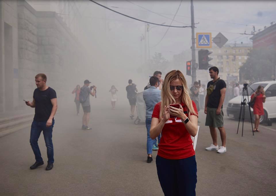 Погром в Харьковском горсовете 20 июня 2018. Фото: Alexandra Shchukina