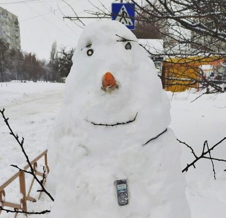 В Харькове после снегопада появились снеговики. Фото:  ХС