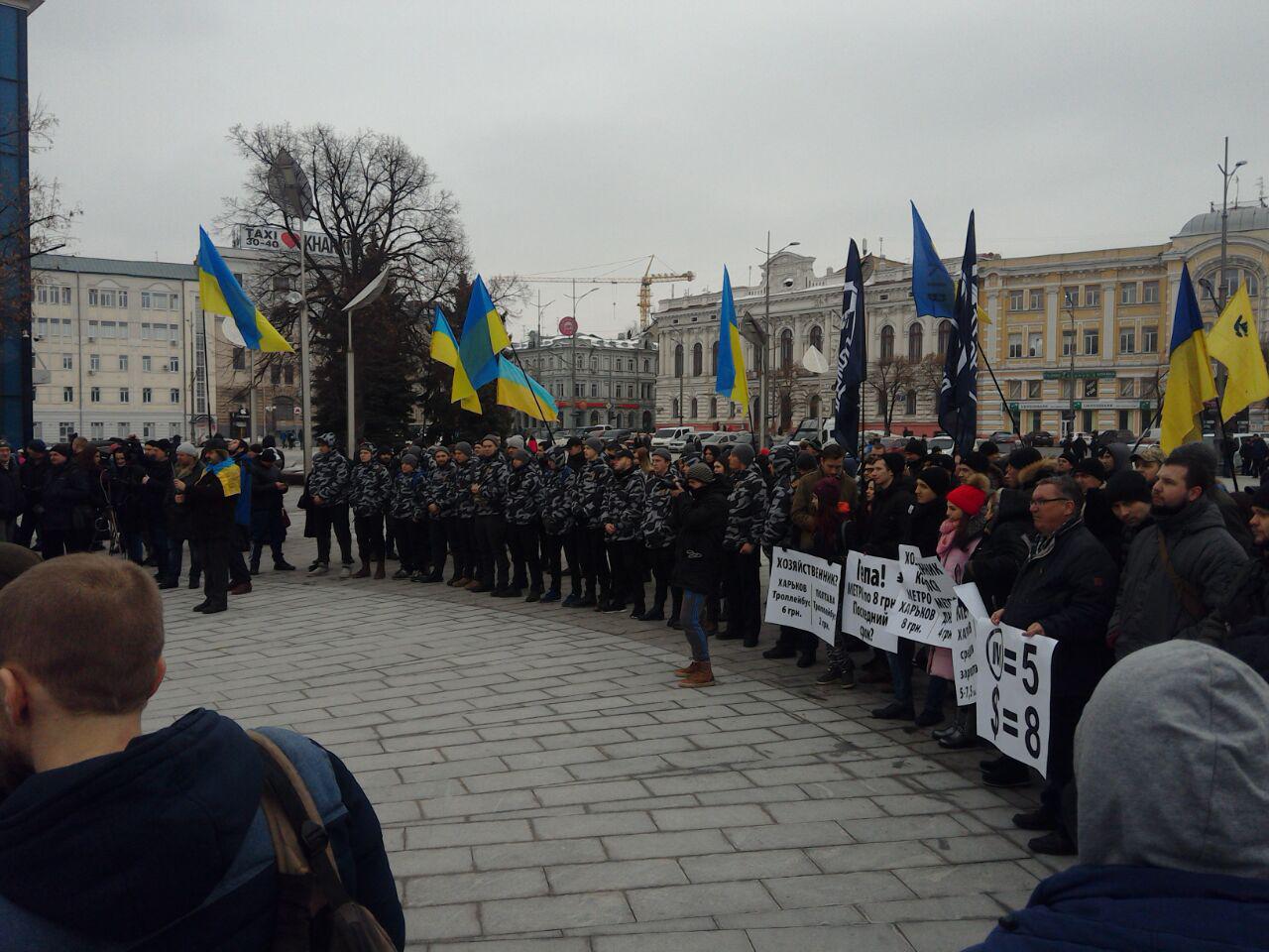 Харьковчане протестуют против повышения стоимости проезда в метро. Фото: Громадське Харкiв