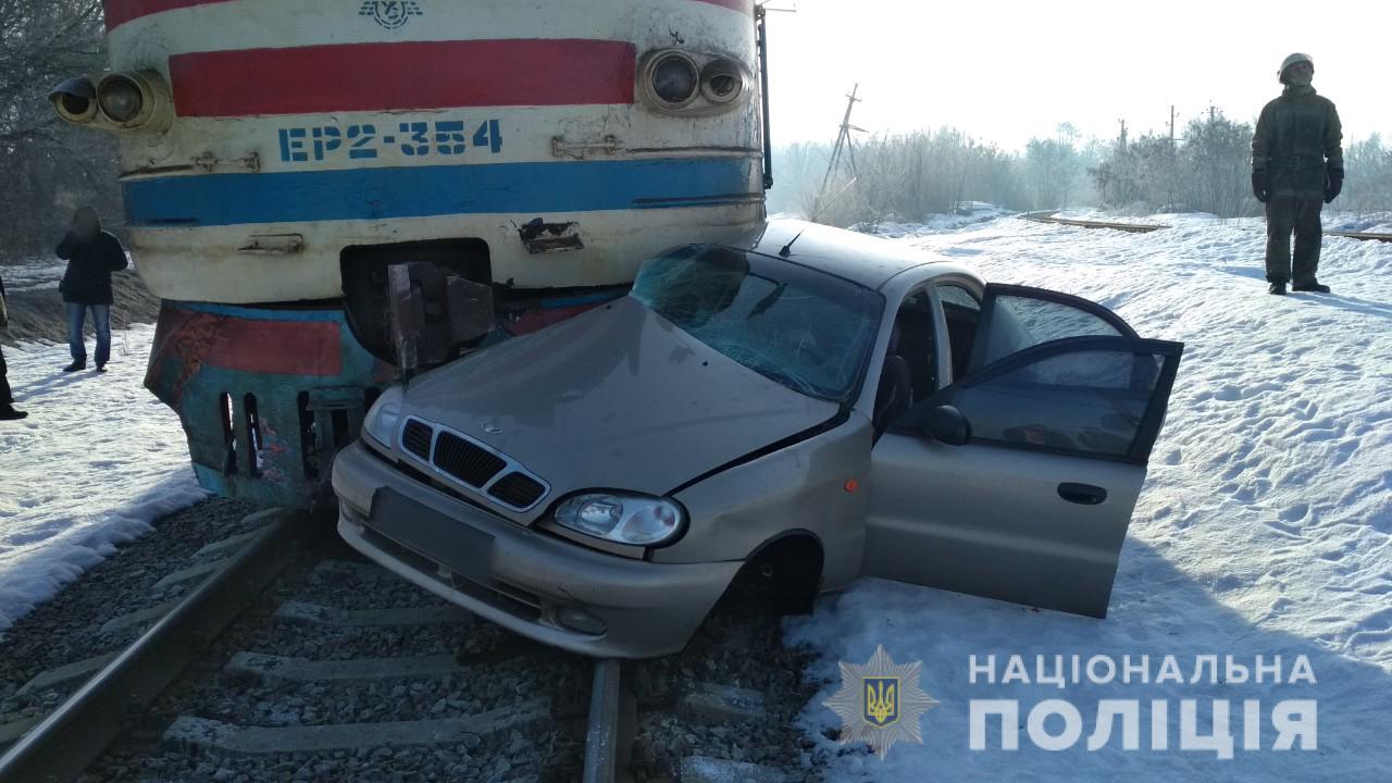 Смертельное ДТП под Харьковом 15 февраля 2019: легковушка "влетела" в поезд. Фото: Нацполиция Украины