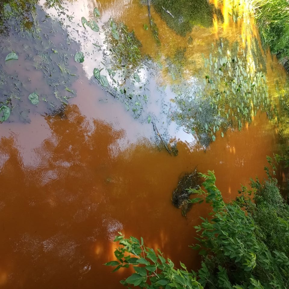 Почему река Уды в Харькове стала оранжевой. Фото: Харьков City