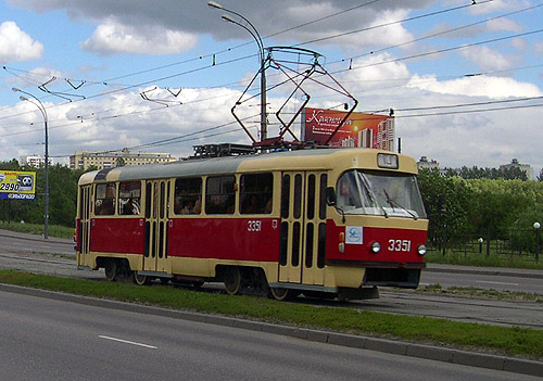 На Клочкоской снимают трамвайный маршрут.