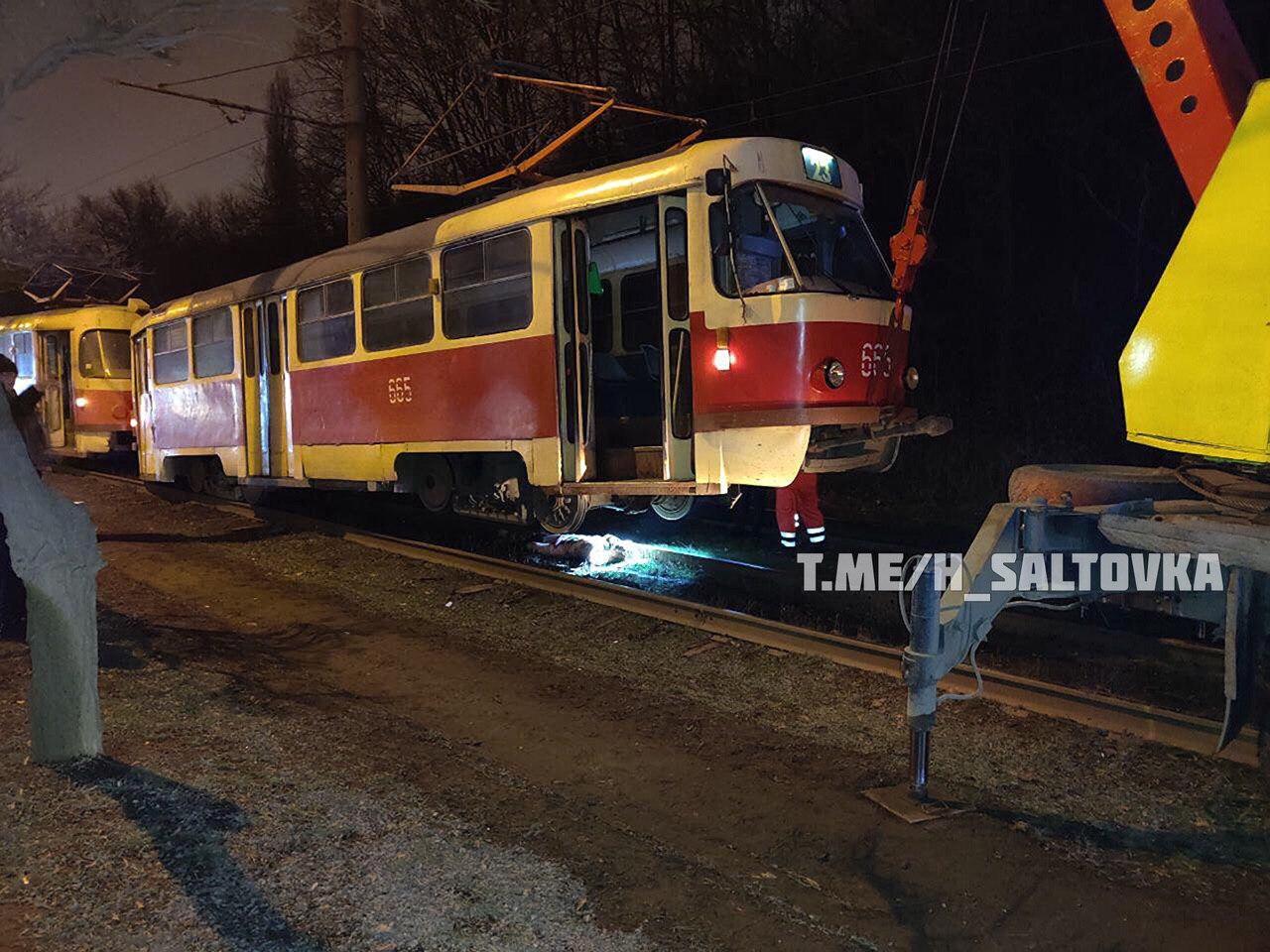 В Харькове трамвай сбил человека. Фото: ХС