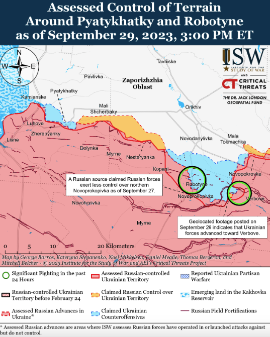 Карта бойових дій в Україні 30 вересня -