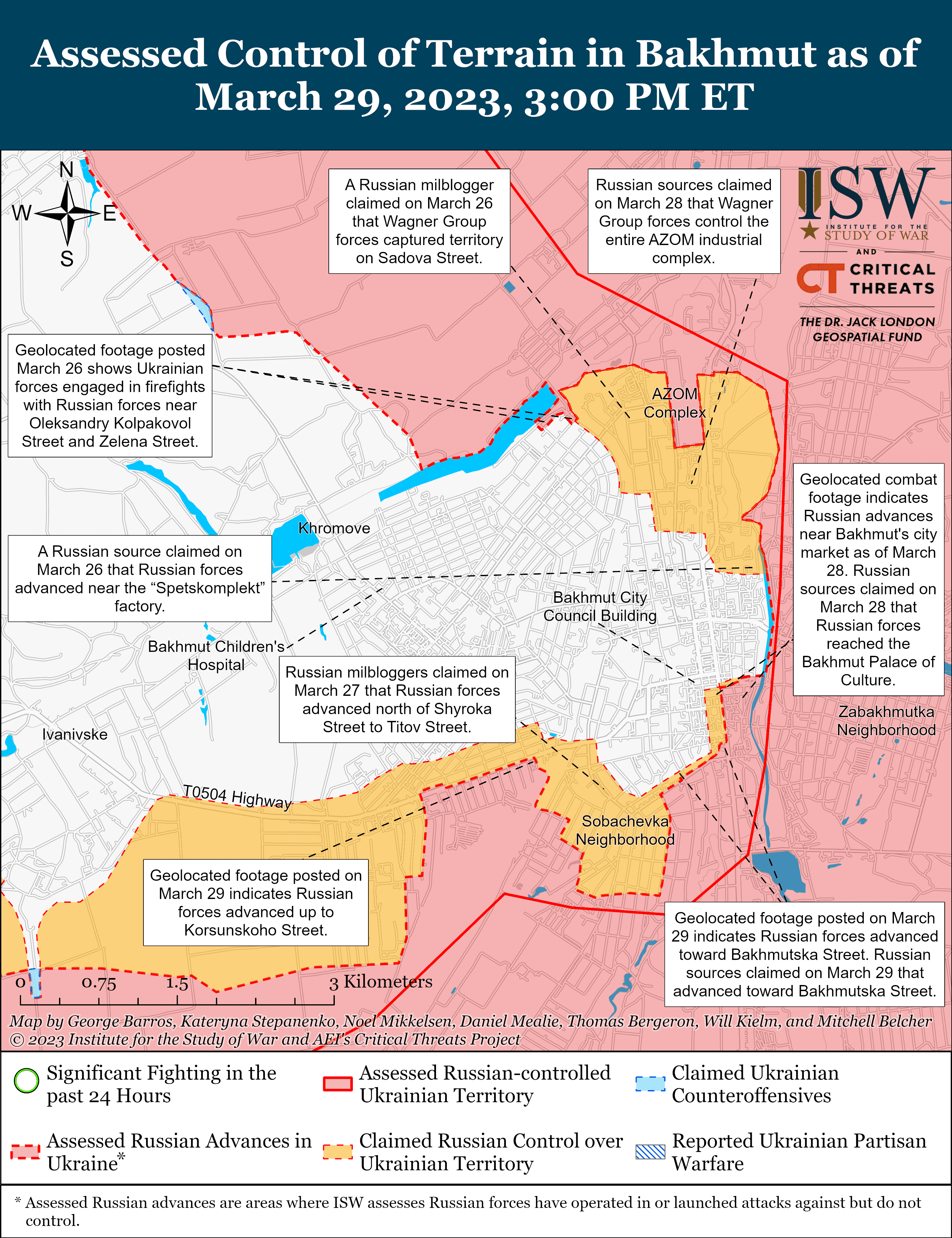 Мапа бойових дій в Україні 30 березня.