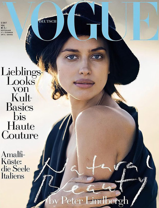 Ирина Шейк на обложке Vogue без макияжа