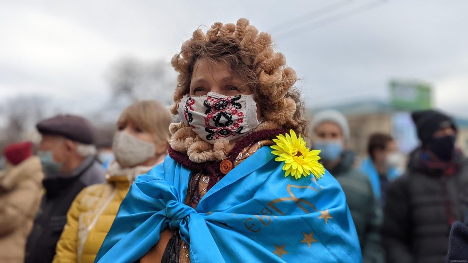 В Харькове прошла акция к 8-й годовщине Евромайдана.