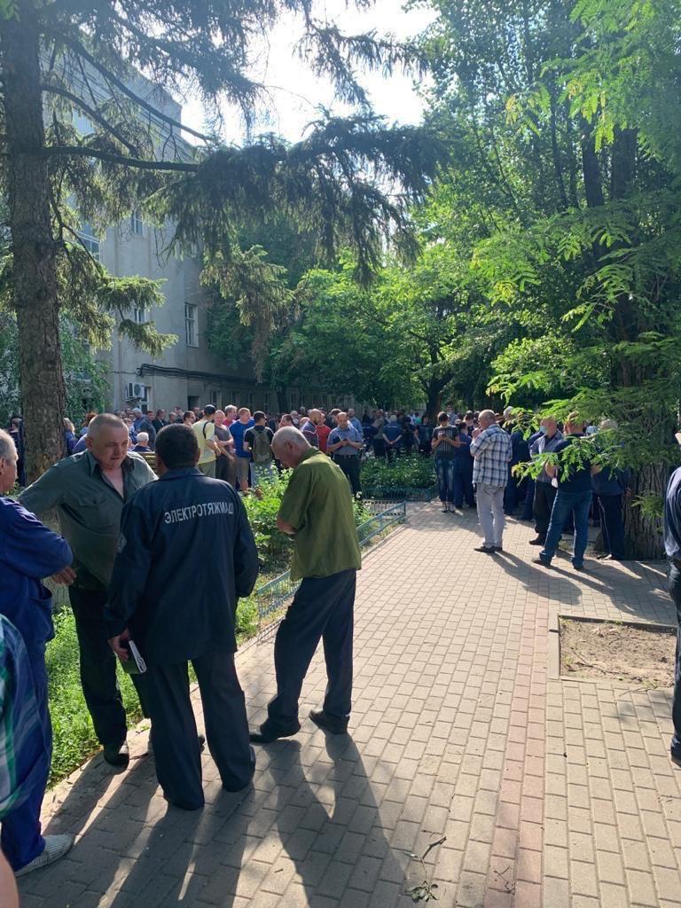 Забастовка на "Электротяжмаше" в Харькове. Фото: "Типичное ХТЗ"