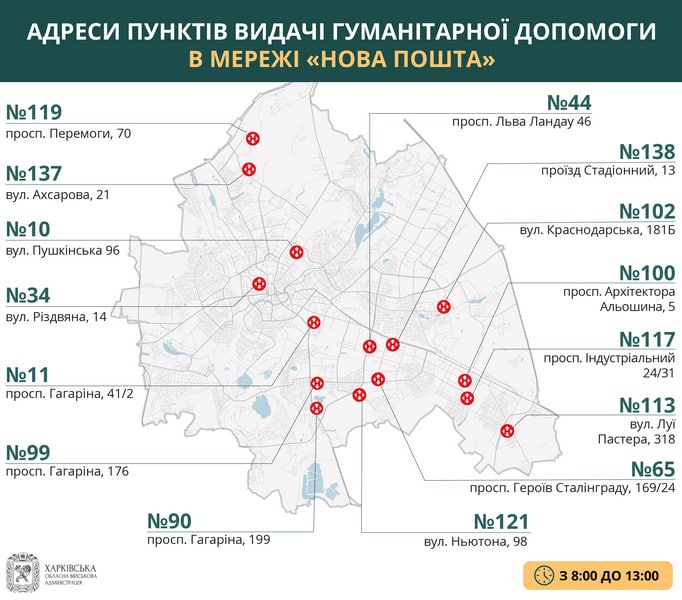 Где в Харькове раздают гуманитарную помощь 16 апреля фото 1