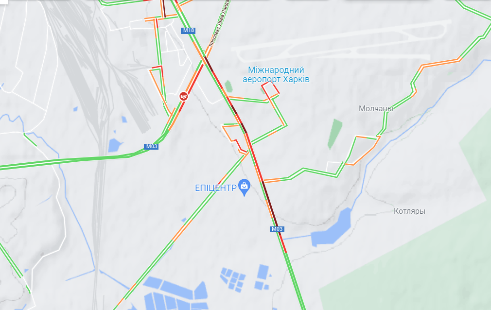 Пробка на проспекте Гагарина в Харькове.