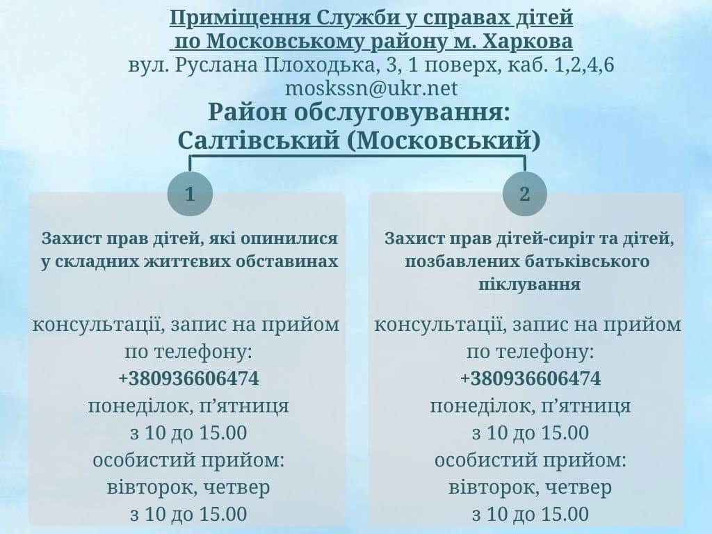 Служби у справі дітей Харкова відновили прийом.
