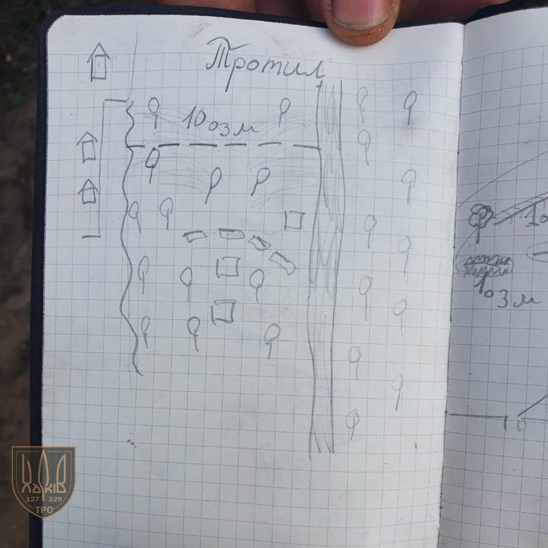 В помощь украинским саперам: оккупанты оставили в Циркунах схемы минирования территории.