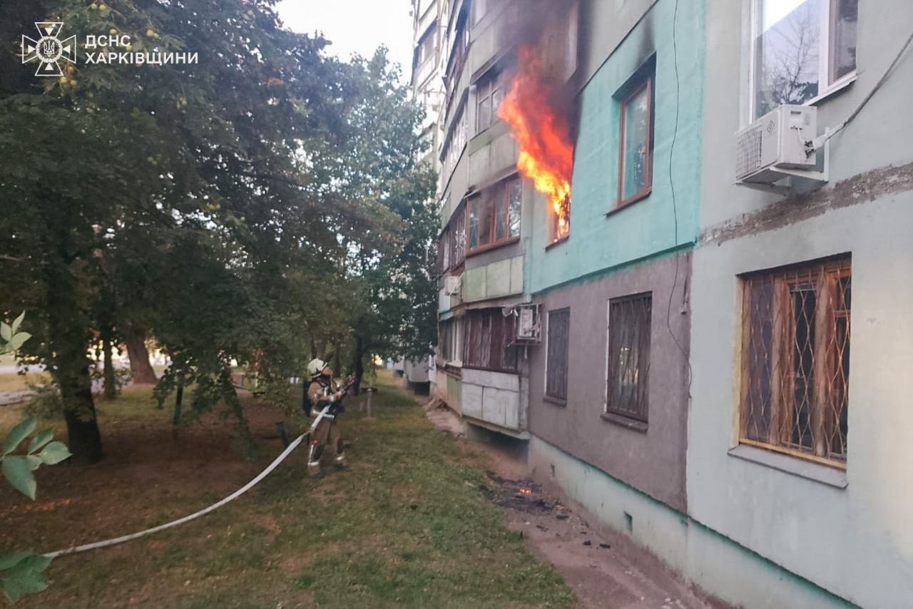 В Харькове на пожаре спасли детей. Фото: ГСЧС