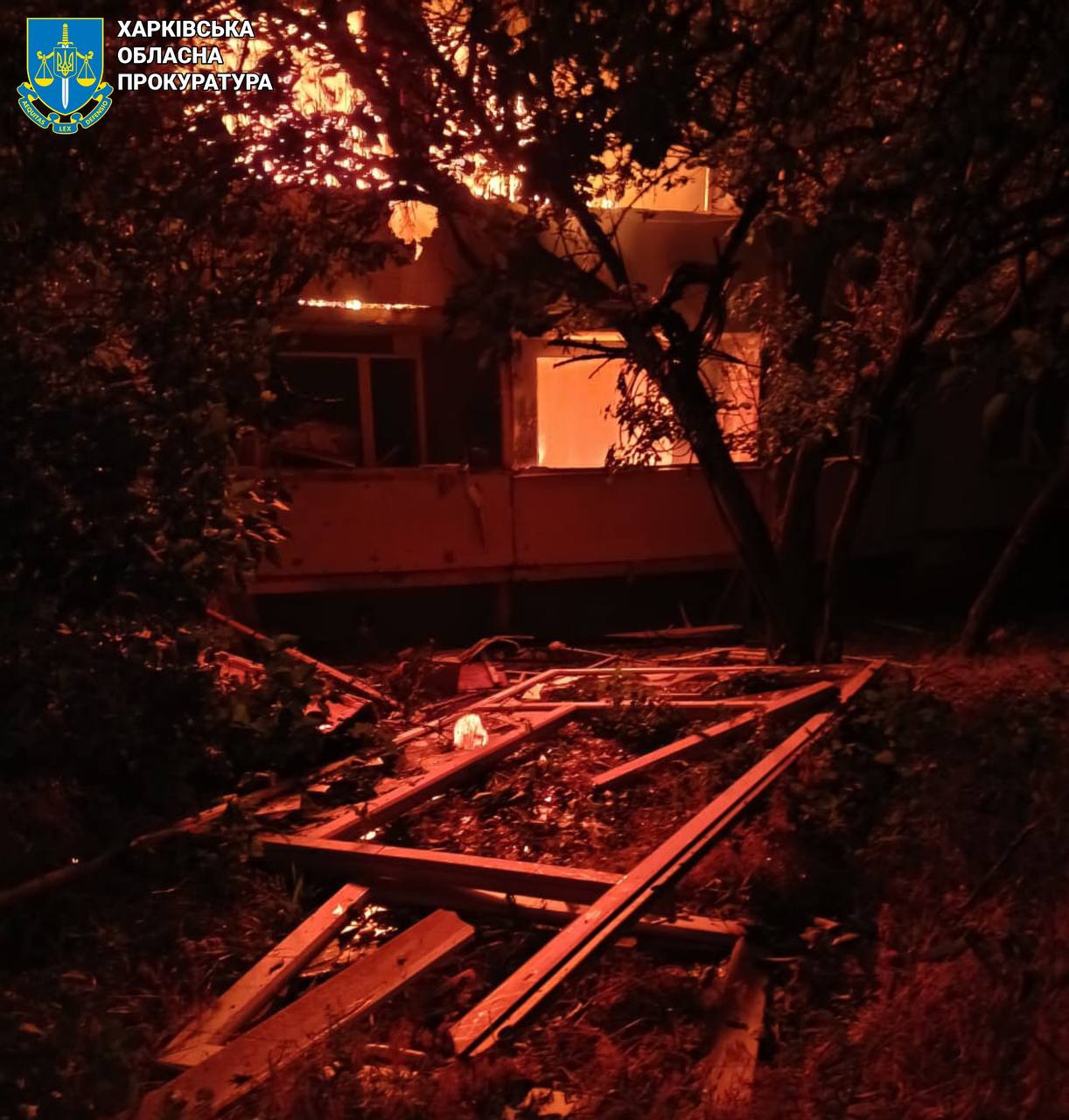 Купянщина снова под ударом: одна женщина погибла, семь раненых. Фото: Харьковская облпрокуратура