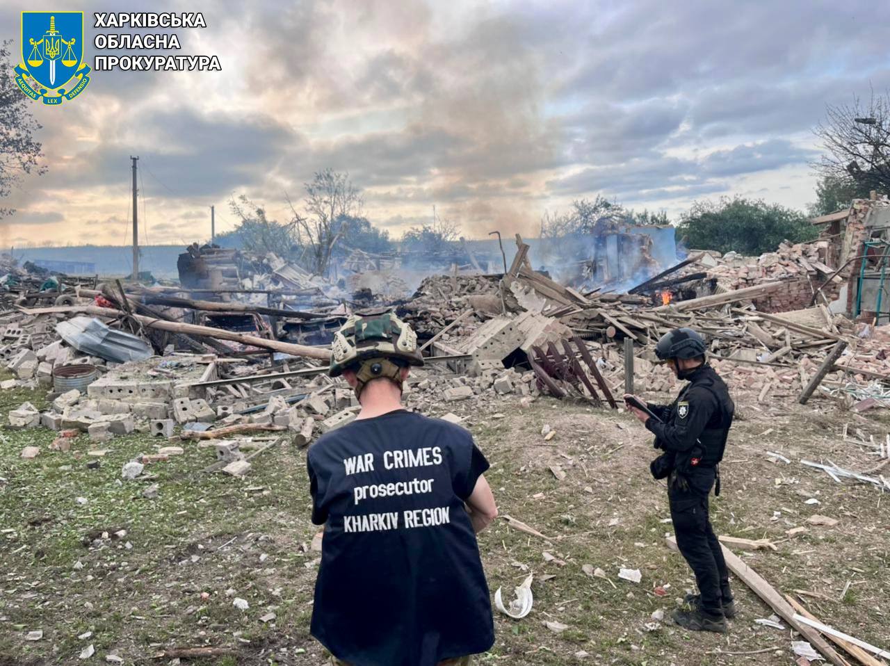 Купянщина снова под ударом: одна женщина погибла, семь раненых. Фото: Харьковская облпрокуратура