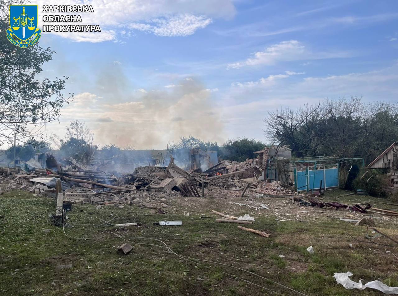 Купянщина снова под ударом: одна женщина погибла, семь раненых. Фото: Харьковская облпрокуратура