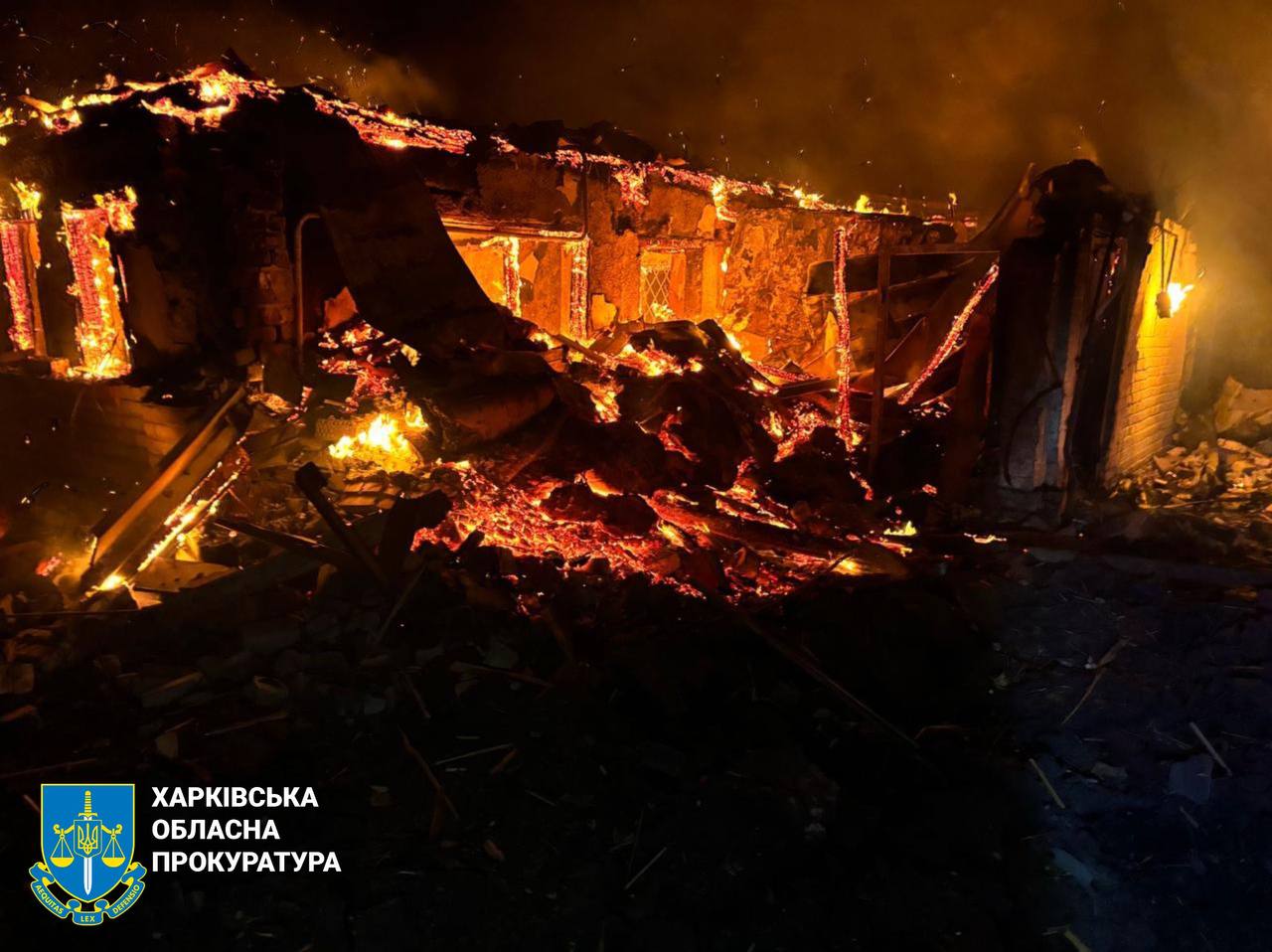 РФ атаковала Харьковщину беспилотниками, дронами и авиабомбами Фото: Харьковская облпрокуратура