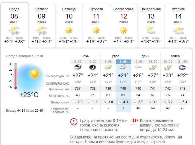 Скриншот: sinoptik.ua