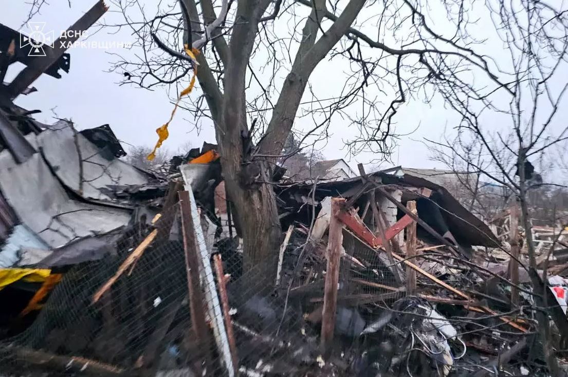 Харьковщина: спасатели ликвидировали последствия удара вражеских БПЛА Фото: ГСЧС Харьковщины