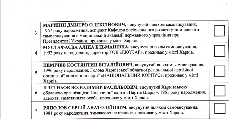 Выборы мэра Харькова: каким будет бюллетень для голосования (документ) фото 3 2
