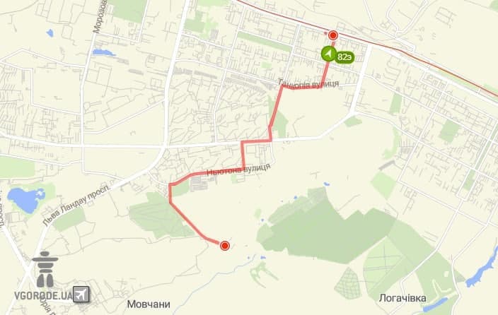 Схема маршрута автобуса 82э в Харькове на 2021 год.